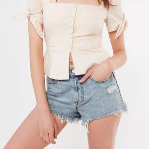 BDG Girlfriend High-Rise Distressed Denim Short
